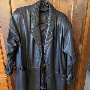 Jacquline Ferrar leather trench coat women’s